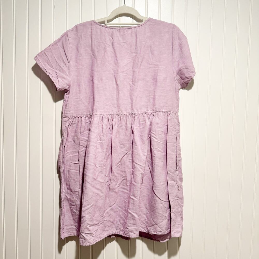 Madewell Linen Blend Alexandra Dress Lilac Purple Size Medium - Picture 6 of 6